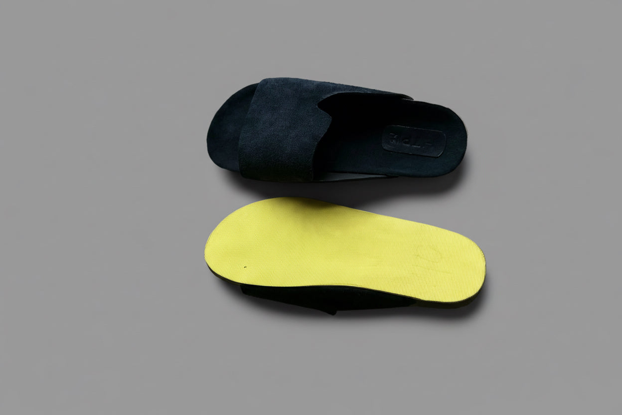 Yellow sole Cork black sandle